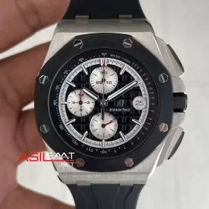 Audemars Piguet Royal Oak Offshore Chronograph Siyah Kadran 26400SO Rubber 43 mm Replika Saat