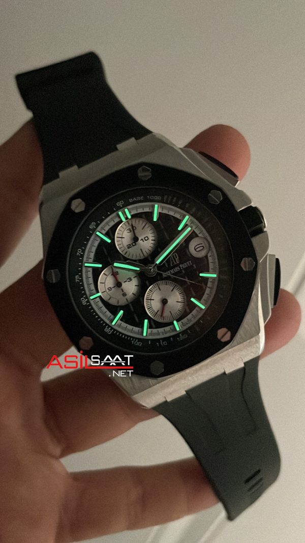 Audemars Piguet Royal Oak Offshore Chronograph Siyah Kadran 26400SO Rubber 43 mm Replika Saat Audemars Piguet Royal Oak Offshore Chronograph Siyah Kadran 26400SO Rubber 43 mm Replika Saat