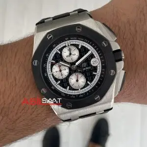 Audemars Piguet Royal Oak Offshore Chronograph Siyah Kadran 26400SO Rubber 43 mm Replika Saat