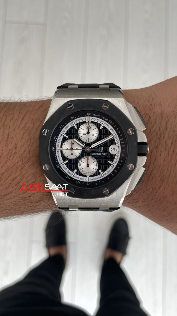 Audemars Piguet Royal Oak Offshore Chronograph Siyah Kadran 26400SO Rubber 43 mm Replika Saat Audemars Piguet Royal Oak Offshore Chronograph Siyah Kadran 26400SO Rubber 43 mm Replika Saat