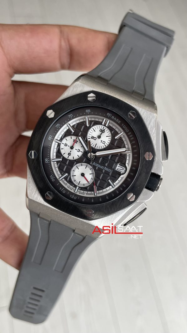 Audemars Piguet Royal Oak Offshore Chronograph Titanium Gri Kadran 43 mm 26400IO Grey Replika Saat
