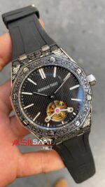 Audemars Piguet Royal Oak Tourbillon İşlemeli Kasa Kauçuk Kordon APR093