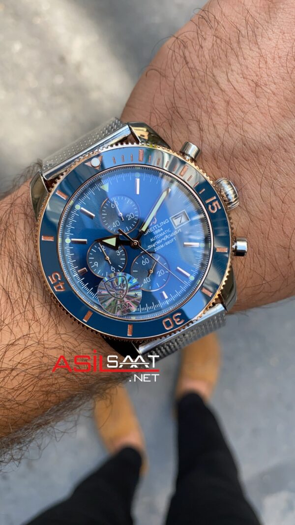 Breitling Superocean Heritage Chronograph 44 mm Mavi Kadran Breitling Superocean Heritage Chronograph 44 mm Mavi Kadran