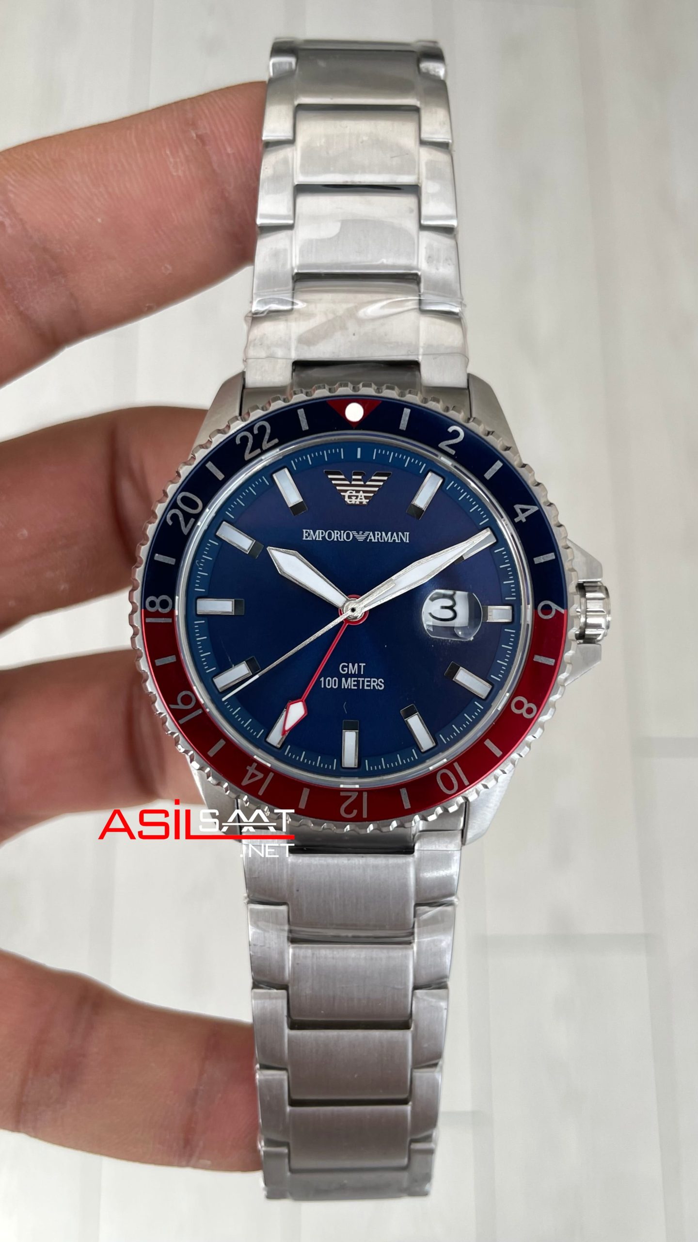 Emporio Armani GMT Pepsi AR11590 Mavi 42mm Erkek Kol Saati Emporio Armani GMT Pepsi AR11590 Mavi 42mm Erkek Kol Saati