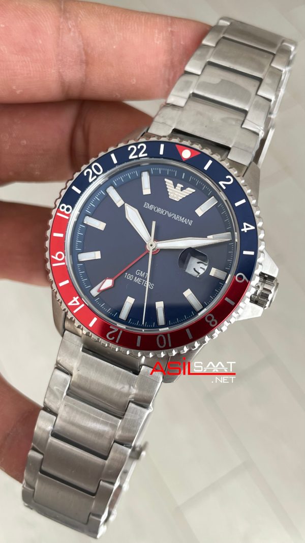 Emporio Armani GMT Pepsi AR11590 Mavi 42mm Erkek Kol Saati Emporio Armani GMT Pepsi AR11590 Mavi 42mm Erkek Kol Saati