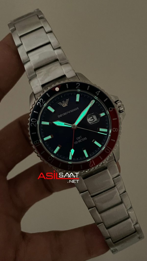 Emporio Armani GMT Pepsi AR11590 Mavi 42mm Erkek Kol Saati Emporio Armani GMT Pepsi AR11590 Mavi 42mm Erkek Kol Saati