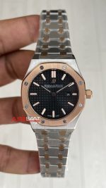 Audemars Piguet Royal Oak Lady Siyah Kadran 67651SR Silver Rose 33mm Kadın Replika Saat
