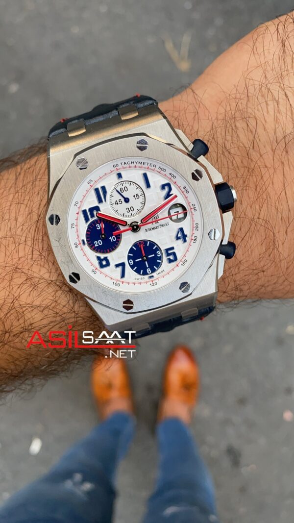 Audemars Piguet Royal Oak Offshore 26208ST Beyaz Kadran ETA Saat Audemars Piguet Royal Oak Offshore 26208ST Beyaz Kadran ETA Saat