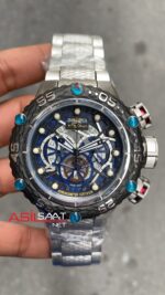 Invicta SubaQua Noma 6 Jason Taylor Siyah Kadran 52 mm 25300 Silver Black Replika Saat ISN001