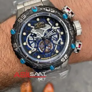Invicta SubaQua Noma 6 Jason Taylor Siyah Kadran 52 mm 25300 Silver Black Replika Saat ISN001