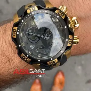 Invicta Venom Joker Siyah Kadran 52 mm 30063 Black Gold Replika Saat IVJ001