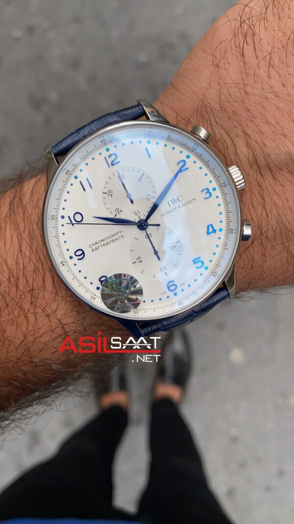 Iwc Portugieser Rattrapante IW371605 Mavi Beyaz