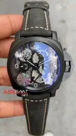 Panerai Lo Scienziato Luminor 1950 Skeleton Tourbillon PAM00528 PVD Black