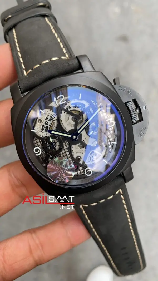 Panerai Lo Scienziato Luminor 1950 Skeleton Tourbillon PAM00528 PVD Black