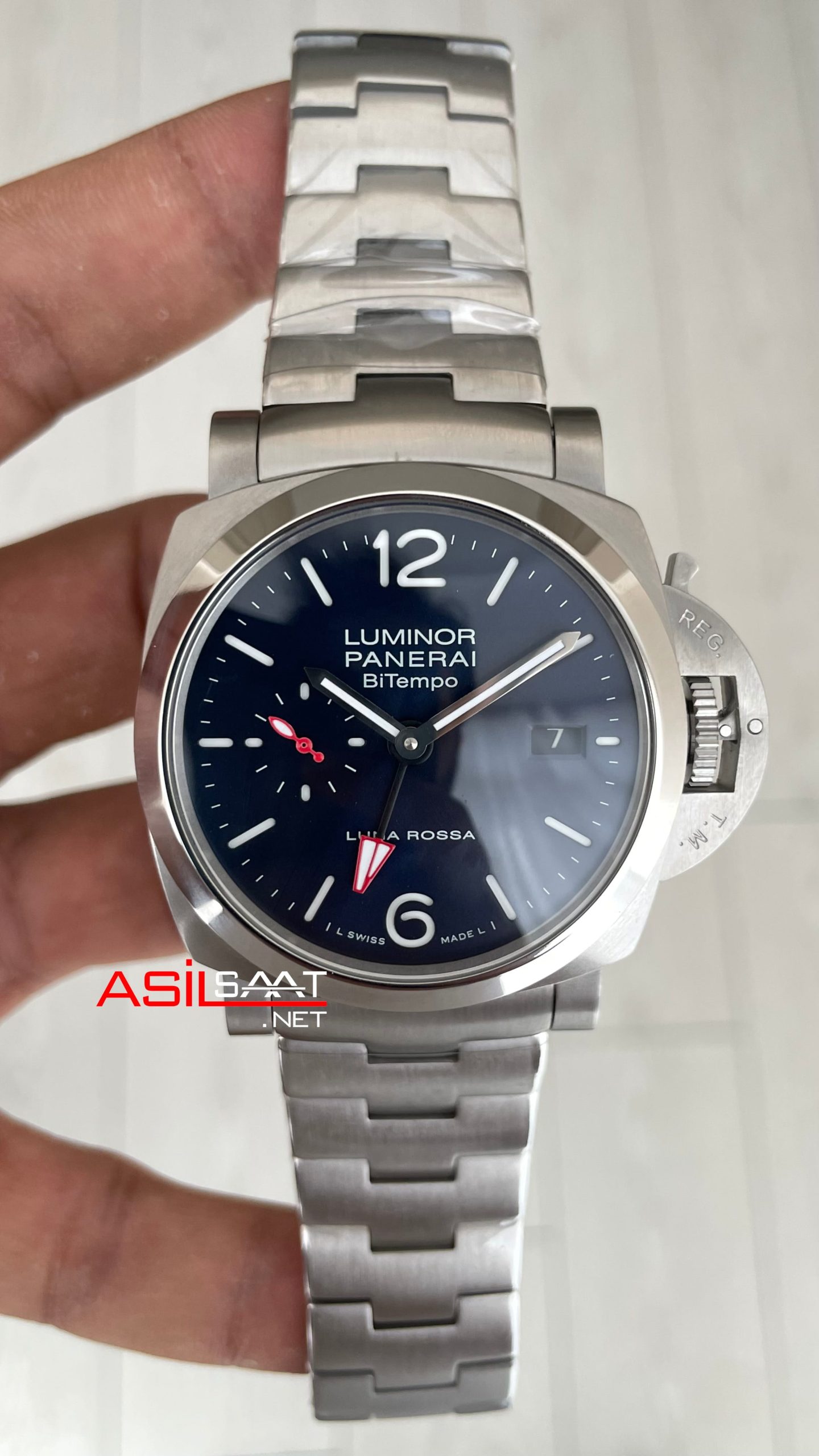 Panerai Luminor Bitempo Mavi 44mm Silver Replika Saat Panerai Luminor Bitempo Mavi 44mm Silver Replika Saat