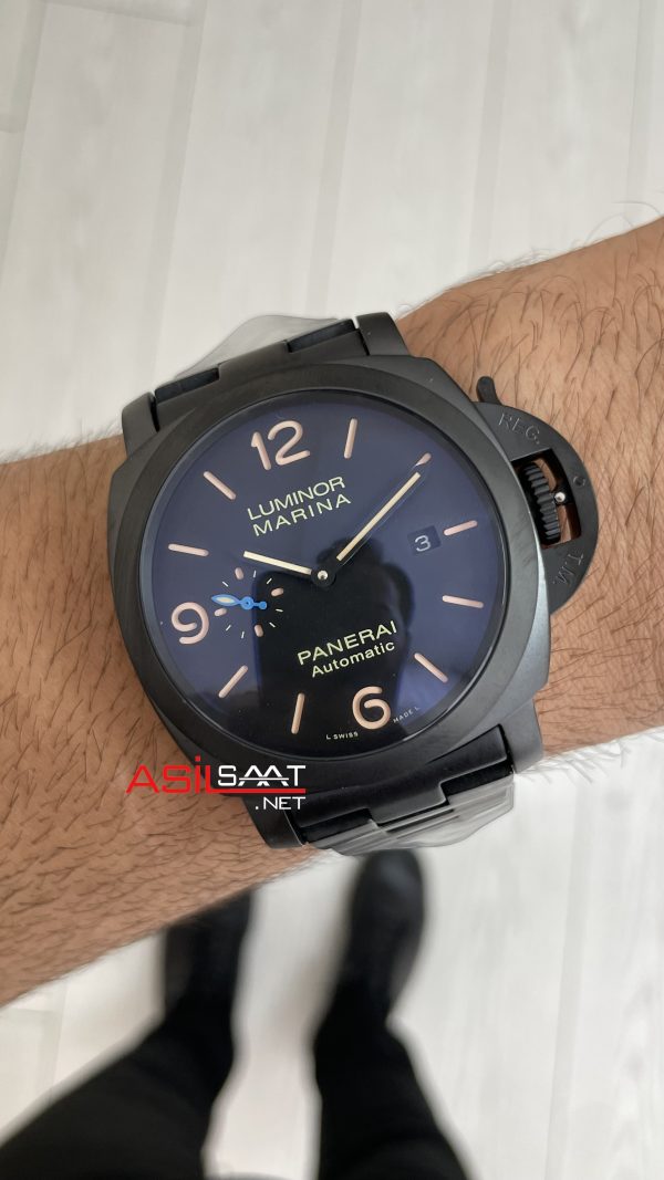 Panerai Luminor Marina Siyah Kadran PAM01562 PVD Black 44mm Replika Saat