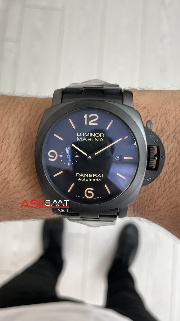Panerai Luminor Marina Siyah Kadran PAM01562 PVD Black 44mm Replika Saat