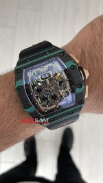 Richard Mille RM 011 Ultimate Edition Torquoise TPT Skeleton Flyback Chronograph