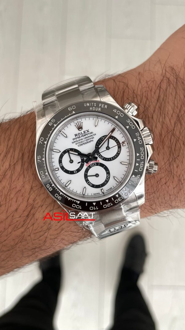 Rolex Daytona Panda 126500LN Beyaz Kadran 40mm Swiss ETA Saat Clean Factory Rolex Daytona Panda 126500LN Beyaz Kadran 40mm Swiss ETA Saat Clean Factory