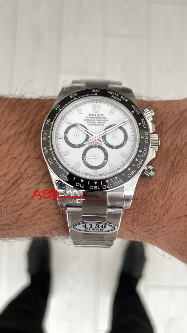 Rolex Daytona Panda 126500LN Beyaz Kadran 40mm Swiss ETA Saat Clean Factory Rolex Daytona Panda 126500LN Beyaz Kadran 40mm Swiss ETA Saat Clean Factory