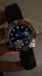 Rolex Gmt Master II 40 mm Rubber Oysterflex Everose Replika Saat ROLG006