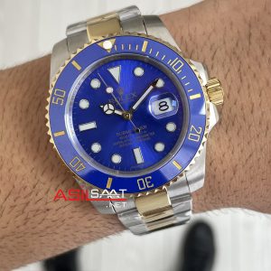 Rolex Submariner Bluesy 126613LB Mavi Kadran 41mm Two Tone Gold Replika Saat