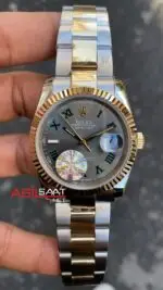 Rolex 36 mm Wimbledon Oyster Datejust 126333 Bayan Saati Silver Gold RBA067