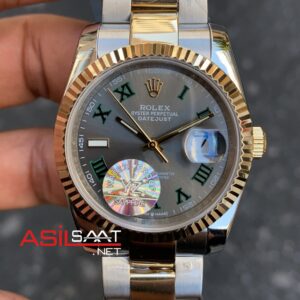 Rolex 36 mm Wimbledon Oyster Datejust 126333 Bayan Saati Silver Gold RBA067