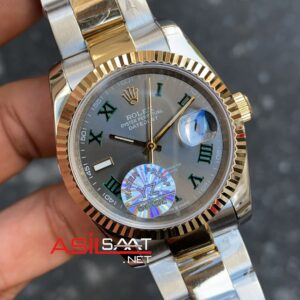 Rolex 36 mm Wimbledon Oyster Datejust 126333 Bayan Saati Silver Gold RBA067
