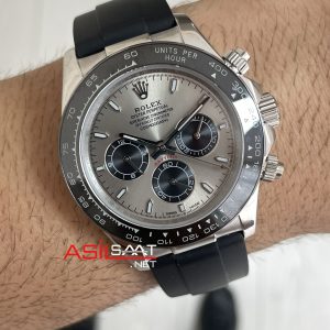 Rolex Cosmograph Daytona Ghost 126519LN Oysterflex Gri Kadran 40mm Replika Saat