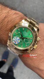 Rolex Cosmograph Daytona Yeşil Kadran 40 mm 116508 Green Gold Replika Saat ROLDA021