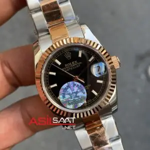 Rolex Datejust 31 mm Everose Siyah Kadran Bayan Kol Saati 178271 Black Rose Gold RBA055