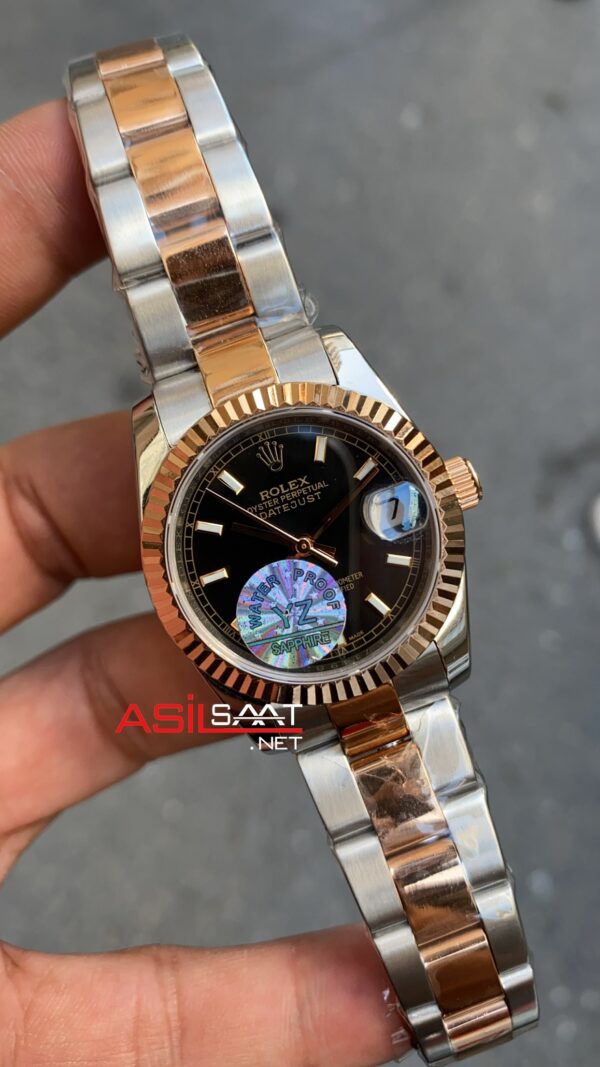 Rolex Datejust 31 mm Everose Siyah Kadran Bayan Kol Saati 178271 Black Rose Gold RBA055
