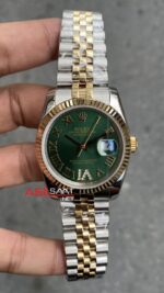 Rolex Datejust 36 mm Jubilee Yeşil Kadran Bayan Saati 126233 Green Dial Ladies Silver Gold