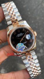 Rolex Datejust Bayan Saati 36 mm 126231 Dark Black Silver Rose Gold RBA062