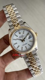 Rolex Datejust Beyaz Kadran 126333 Jubilee Two Tone Gold 41mm Replika Saat