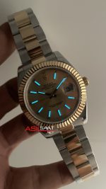 Rolex Datejust Champagne 126333 Oyster Two Tone Gold Şampanya Kadran 41mm Replika Saat