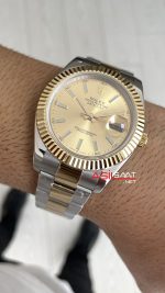 Rolex Datejust Champagne 126333 Oyster Two Tone Gold Şampanya Kadran 41mm Replika Saat