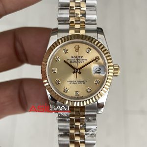 Rolex Datejust Champagne Diamond Dial 278273 Jubilee 31mm Lady Two Tone Gold Kadın Saati