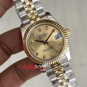Rolex Datejust Champagne Diamond Dial 278273 Jubilee 31mm Lady Two Tone Gold Kadın Saati