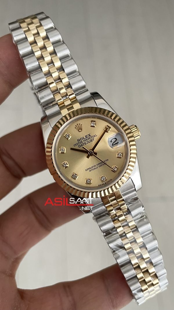Rolex Datejust Champagne Diamond Dial 278273 Jubilee 31mm Lady Two Tone Gold Kadın Saati