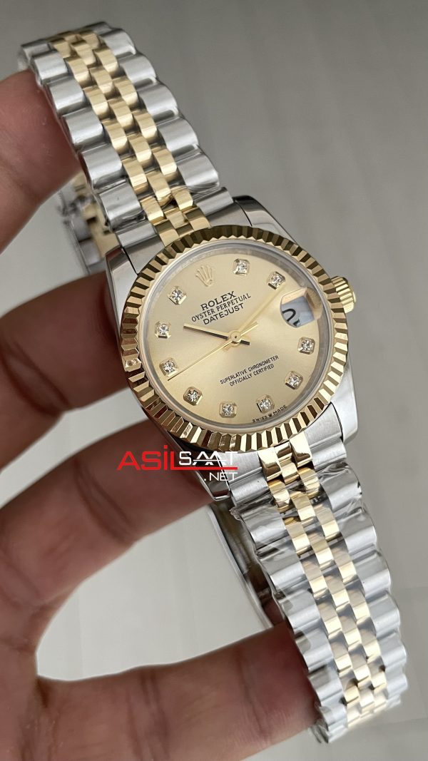 Rolex Datejust Champagne Diamond Dial 278273 Jubilee 31mm Lady Two Tone Gold Kadın Saati