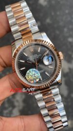 Rolex Datejust Dark Rhodium 36 mm 126231 Ladies Silver Rose Gold Bayan Saati RBA061