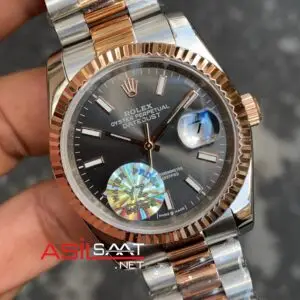 Rolex Datejust Dark Rhodium 36 mm 126231 Ladies Silver Rose Gold Bayan Saati RBA061