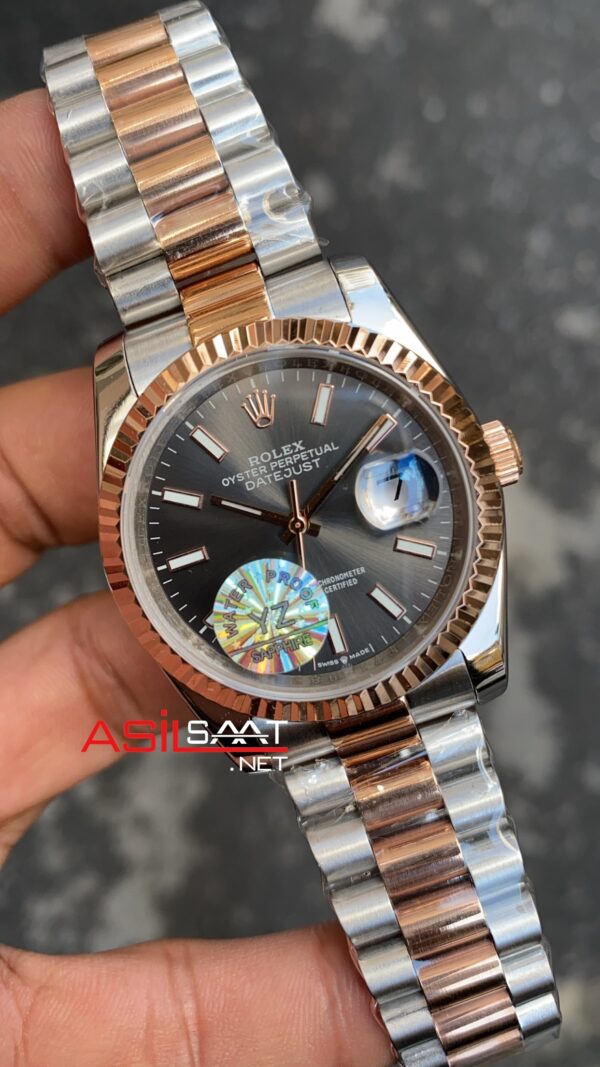 Rolex Datejust Dark Rhodium 36 mm 126231 Ladies Silver Rose Gold Bayan Saati RBA061 Rolex Datejust Dark Rhodium 36 mm 126231 Ladies Silver Rose Gold Bayan Saati RBA061