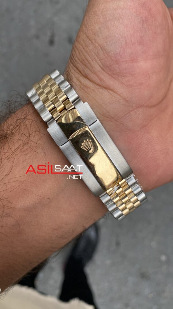 Rolex Datejust Jubilee Diamond Siyah Kadran 41 mm 126303 Smooth Bezel Two Tone Replika Saat ROLDJ035 Rolex Datejust Jubilee Diamond Siyah Kadran 41 mm 126303 Smooth Bezel Two Tone Replika Saat ROLDJ035