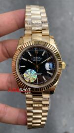 Rolex Datejust Jubilee Siyah Kadran 41 mm Gold Replika Saat ROLDJ032