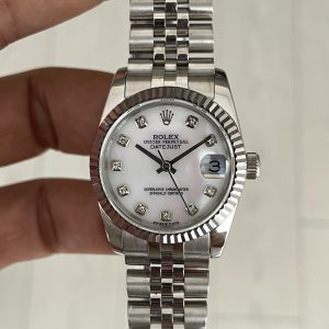 Rolex Datejust Mother of Pearl Diamond Dial 278274 Jubilee 31mm Beyaz Taşlı Silver Kadın Saati