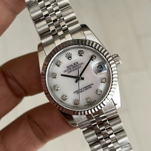 Rolex Datejust Mother of Pearl Diamond Dial 278274 Jubilee 31mm Beyaz Taşlı Silver Kadın Saati