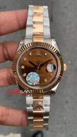 Rolex Datejust Oyster Diamond Chocolate Everose 41 mm 126333 Rose Gold Replika Saat ROLDJ036